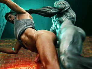 Dante encounters Walrider in hentai anime