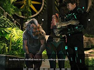 anime couple having hot sex by the public lake