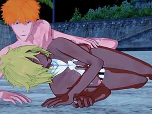 Nel, Nelliel, Tier Harribel e Ichigo Kurosaki fazem sexo intenso - Bleach hentai