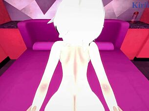 Arlecchino and Aether have intense sex in Genshin Impact hentai.