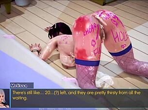 i'm getting blowjob in this hentai game.