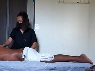 Cute ass girl gets an amazing massage!
