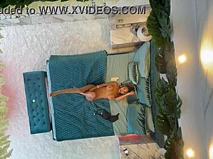 monika fox posing naked on the bed with pierced nipples 😍