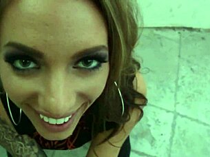 Juelz Ventura in deepthroat blowjob scene.