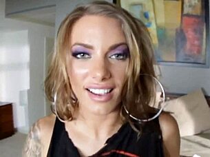 Juelz Ventura in deepthroat blowjob scene.