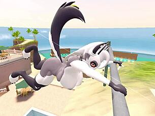 loona skips work to play hooky with her boss in cartoon.