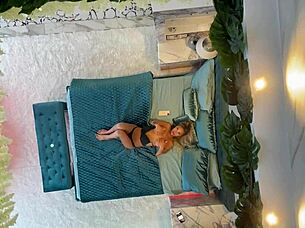 monika fox posing naked on the bed with pierced nipples 😍