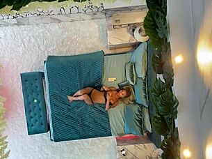 monika fox posing naked on the bed with pierced nipples 😍