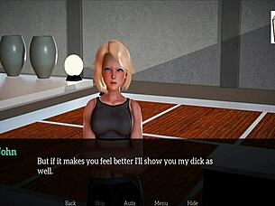 blonde teen with small tits in cartoon game family