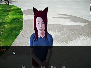 blonde teen with small tits in cartoon game family