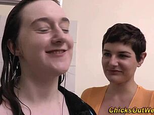 Hairy Lesbian Gets Her Pussy Fingered Intensely!