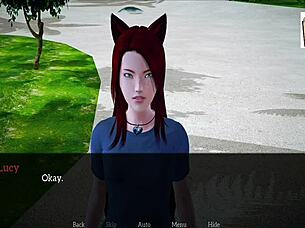 blonde teen with small tits in cartoon game family