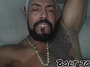 Tattooed Black Guy Fucks Friend's Ass And Pussy In Interracial Double Penetration!