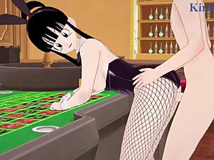 android 18 and chi-chi in bunny girl outfits - dragon ball hentai