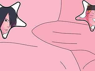 in this anime hentai, naruto and sasuke explore their gay desires in a passionate encounter