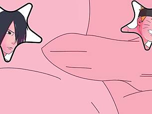 in this anime hentai, naruto and sasuke explore their gay desires in a passionate encounter