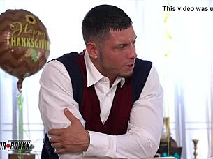 Russian milf casca and sexy aria banks stuffed on thanksgiving