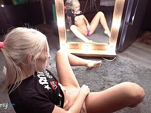 Hot blonde's solo session with toys leads to intense orgasm