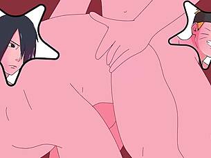 in this anime hentai, naruto and sasuke explore their gay desires in a passionate encounter