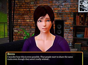 in my new family cartoon, the milf brunette gets fucked with her big tits bouncing