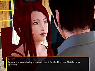 in my new family cartoon, the milf brunette gets fucked with her big tits bouncing