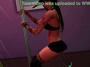 jozie dark teases in halloween costume from sims 4