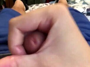 male jerks off on bed, loses nnn challenge