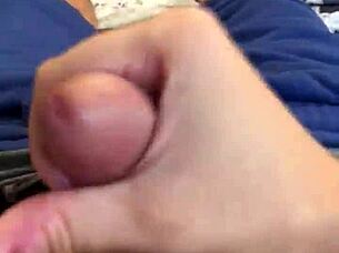 male jerks off on bed, loses nnn challenge