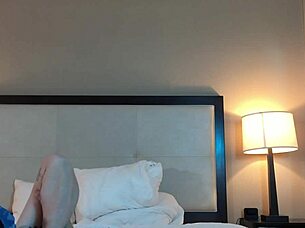 Young man muff diving into hot petite teen's shaved pussy with tattoos and licking hairless area