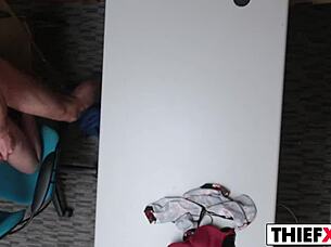 pervert officer likes to fuck her at work