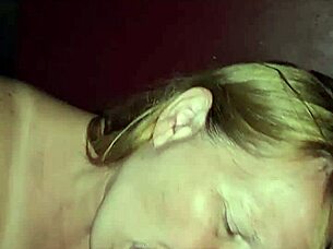 Enjoying a mouthful of cum after slobbing on the cock