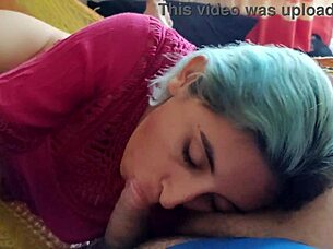 Give My Husband Oral Blowjob with Horny Passion!