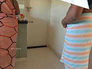 Tamil house owner jerking his dick in front of maid Sasikala in the kitchen 😉