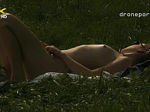 young czech girl with small tits masturbates outdoors in hidden spot