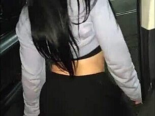 Step-niece cooks eggs in kitchen, then pumps milk from amateur encounter.