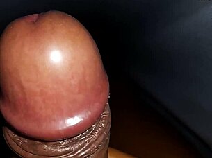 look at this black cock cumming from handjob