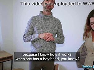 public agent tight spanish babe blowjob fuck behind husband, cheating outdoor