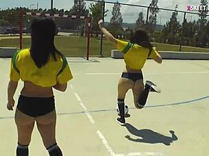 sexy bffs groupsex with pervy coach before americas cup