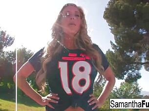 samantha saints' bj on big tits and pussy leads to creampie