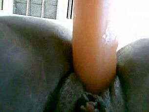 Fucking myself with dildo in doggystyle, getting wet and reaching orgasm with big ass bent over