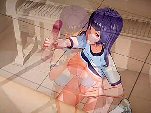 moaning aki nijou sucks cock with big tits!