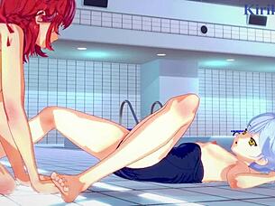 Ruri Hoshino and Festenia Muse in intense lesbian play!