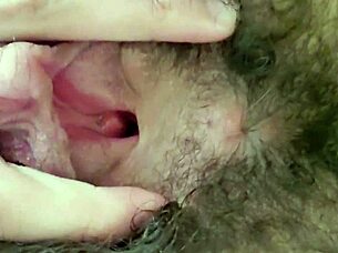 Fingering My Hairy Slutty Hole With Small Tits Close Up