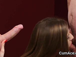 sexy peach receives facial and swallows jizz