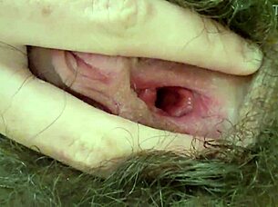 Fingering My Hairy Slutty Hole With Small Tits Close Up