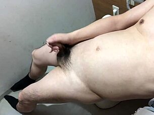 public restroom masturbation by asian girl in outdoor toilet with japanese vibe