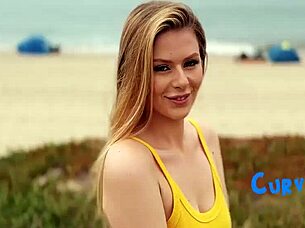 Curvy blonde teen rides huge cock roughly