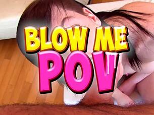 Blow me pov this brunette knows how to use her mouth
