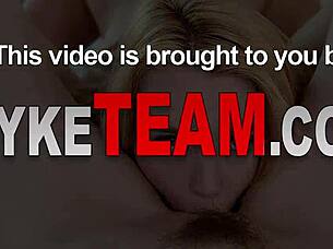 straight teen licks pussy in lesbian group threesome with small tits