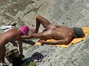 couple has passionate beach sex